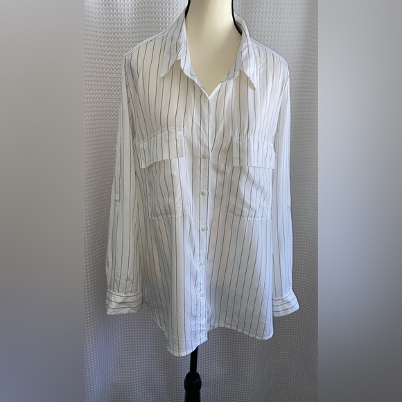 BABATON‎ white Utility buttoned Shirt with stripes size XL - Picture 2 of 13